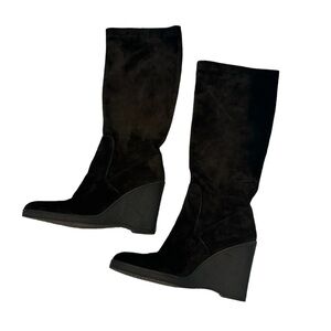 Calvin Klein Black Suede Knee Boots size 10